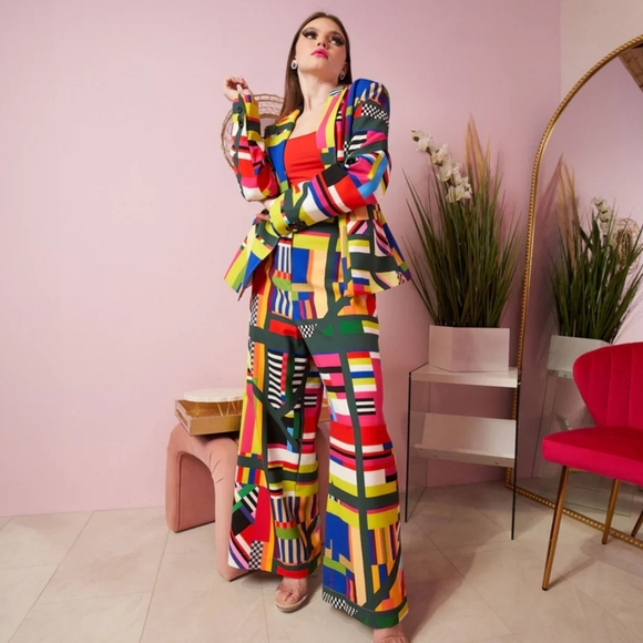 NWT Sassy Jones 3X Fiorella Blazer Abstract - Picture 9 of 9